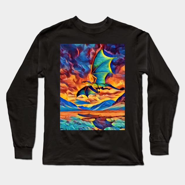 Dragon Soul Fantasy Mythical Long Sleeve T-Shirt by druidwolfart